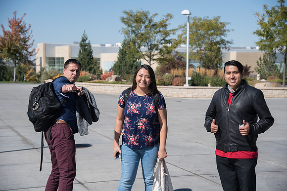 Students walking around between classes on a campus Friday.