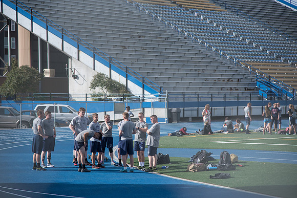 Students try out after school for the track team.