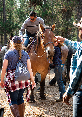 BYUI students go horseback riding at Harriman State Park in the summer of 2021.