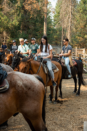 BYUI students go horseback riding at Harriman State Park in the summer of 2021.