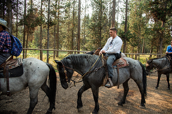 BYUI students go horseback riding at Harriman State Park in the summer of 2021.