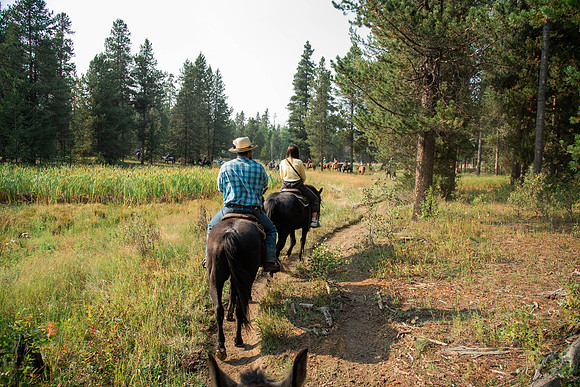 BYUI students go horseback riding at Harriman State Park in the summer of 2021.