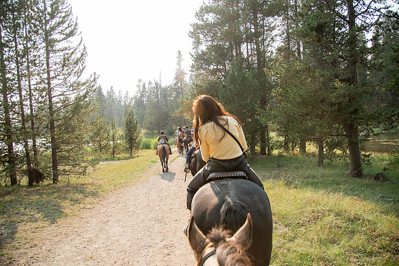 BYUI students go horseback riding at Harriman State Park in the summer of 2021.