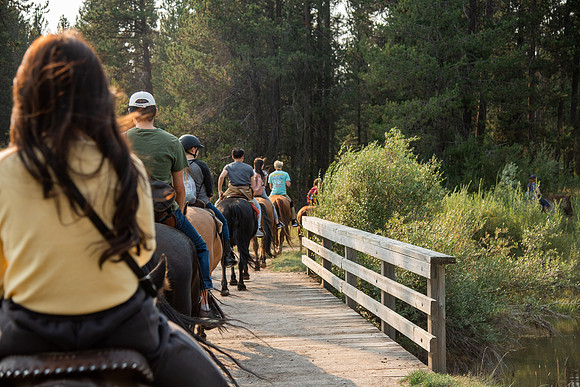 BYUI students go horseback riding at Harriman State Park in the summer of 2021.