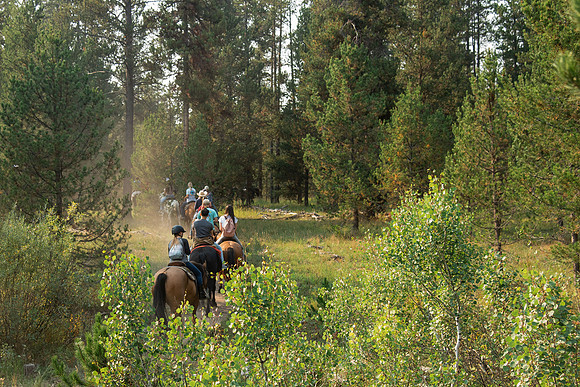 BYUI students go horseback riding at Harriman State Park in the summer of 2021.