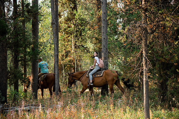 BYUI students go horseback riding at Harriman State Park in the summer of 2021.