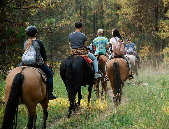 BYUI students go horseback riding at Harriman State Park in the summer of 2021.