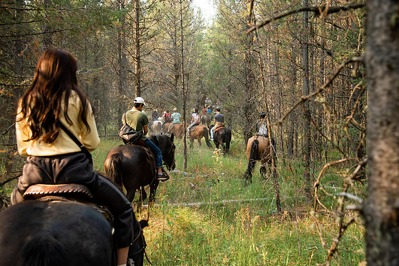 BYUI students go horseback riding at Harriman State Park in the summer of 2021.