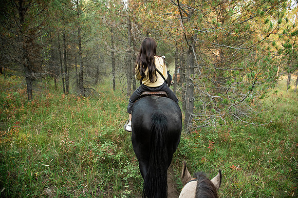 BYUI students go horseback riding at Harriman State Park in the summer of 2021.