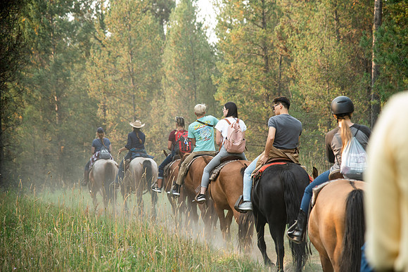 BYUI students go horseback riding at Harriman State Park in the summer of 2021.