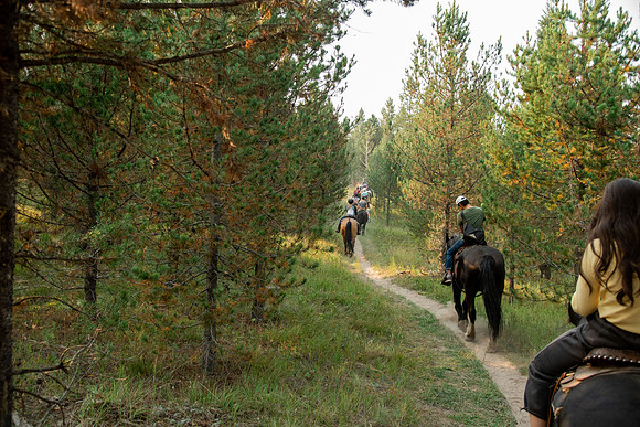 BYUI students go horseback riding at Harriman State Park in the summer of 2021.