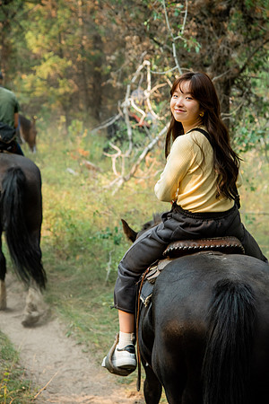 BYUI students go horseback riding at Harriman State Park in the summer of 2021.