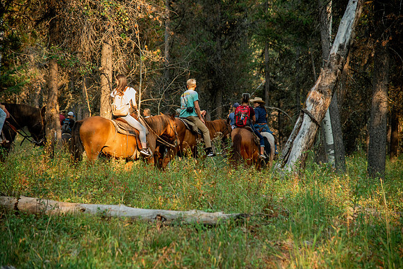 BYUI students go horseback riding at Harriman State Park in the summer of 2021.
