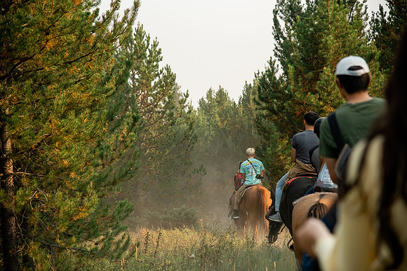 BYUI students go horseback riding at Harriman State Park in the summer of 2021.