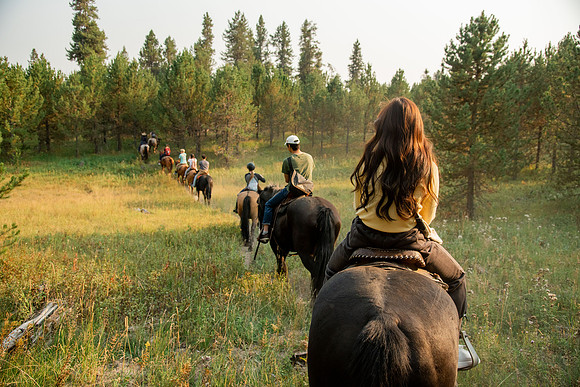 BYUI students go horseback riding at Harriman State Park in the summer of 2021.