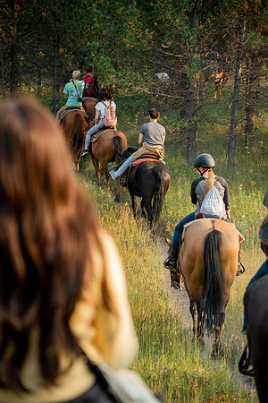 BYUI students go horseback riding at Harriman State Park in the summer of 2021.
