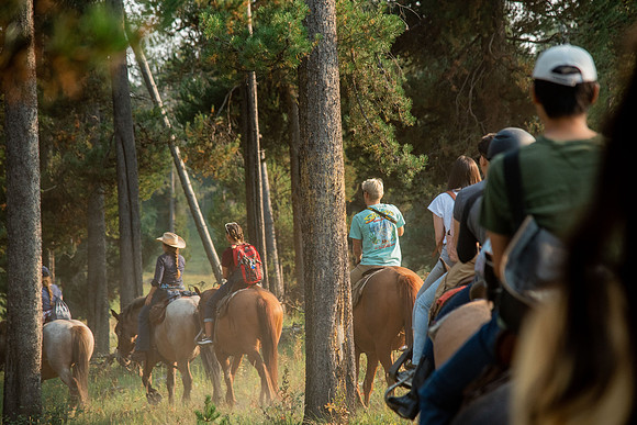 BYUI students go horseback riding at Harriman State Park in the summer of 2021.