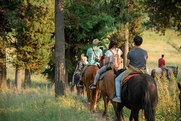 BYUI students go horseback riding at Harriman State Park in the summer of 2021.