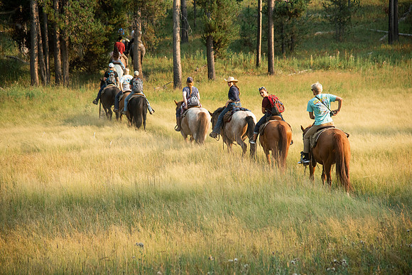 BYUI students go horseback riding at Harriman State Park in the summer of 2021.