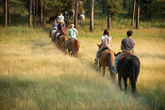 BYUI students go horseback riding at Harriman State Park in the summer of 2021.
