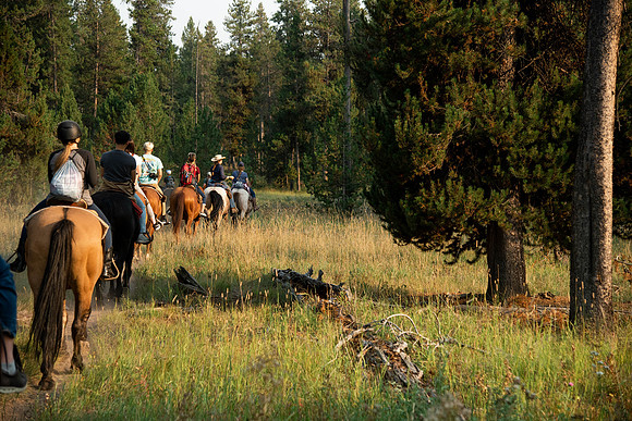BYUI students go horseback riding at Harriman State Park in the summer of 2021.