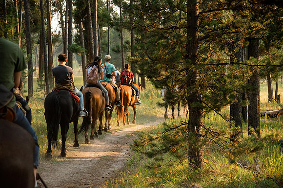 BYUI students go horseback riding at Harriman State Park in the summer of 2021.