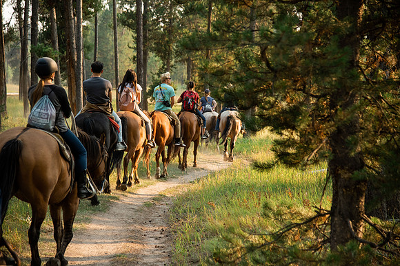BYUI students go horseback riding at Harriman State Park in the summer of 2021.