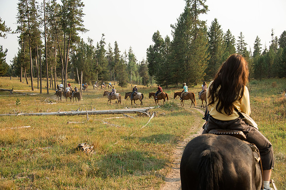 BYUI students go horseback riding at Harriman State Park in the summer of 2021.
