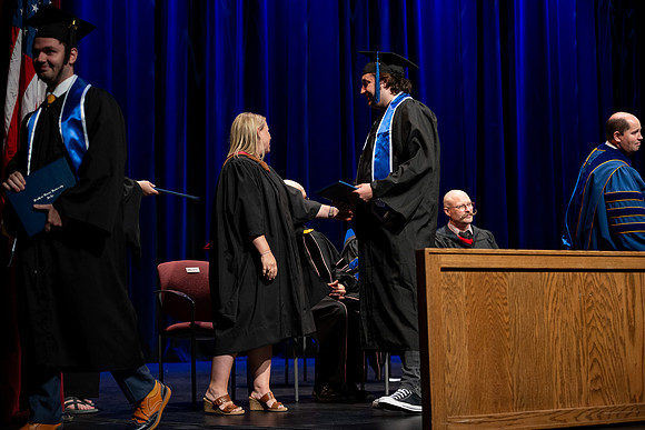 Graduates during convocation for the College of Performing and Visual Arts.