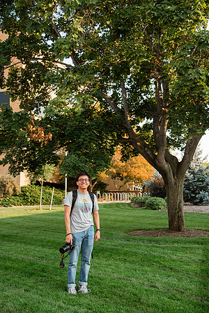 BYUI photography student Francisco Fierro takes photos around campus in the summer of 2021.