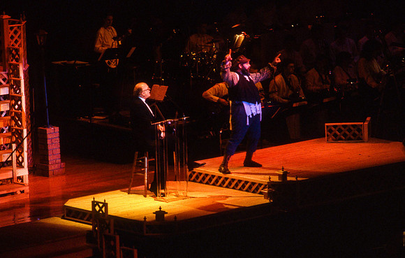 Gordon Jump, left, and another theatre member perform on Centennial Spectacular Night.