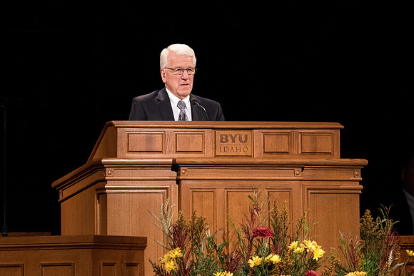 Randy Parkinson, Event Coordinator, speaks at the devotional.