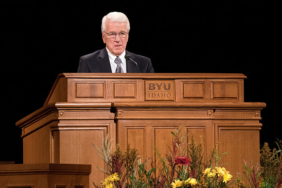 Randy Parkinson, Event Coordinator, speaks at the devotional.