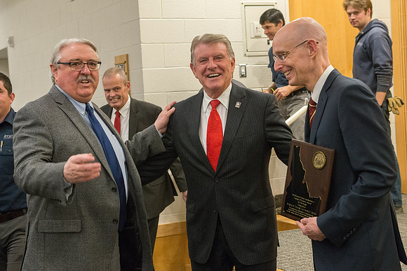 2018 State of Idaho Leadership in Energy Efficiency Award for Buildings presented to Brigham Young University-Idaho by Govenor Butch Otter.