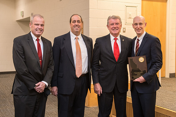2018 State of Idaho Leadership in Energy Efficiency Award for Buildings presented to Brigham Young University-Idaho by Govenor Butch Otter.