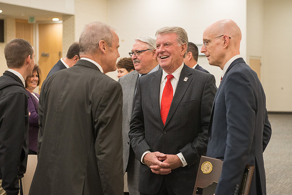 2018 State of Idaho Leadership in Energy Efficiency Award for Buildings presented to Brigham Young University-Idaho by Govenor Butch Otter.