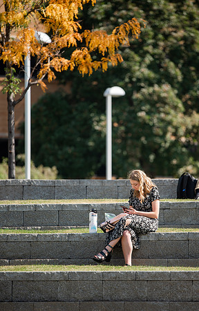 Students around campus on the first day of the fall 2021 semester at BYU-Idaho.