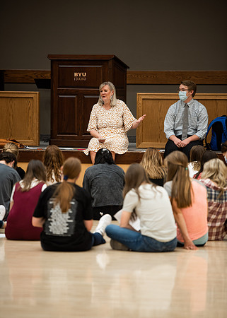Students around campus on the first day of the fall 2021 semester at BYU-Idaho.