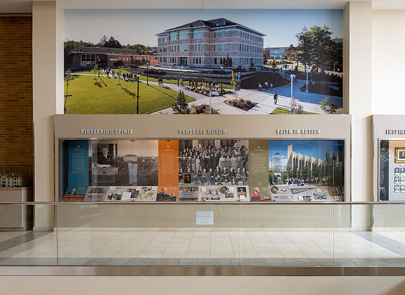 Legacy Hall in the Manwaring Center pays tribute to the Spirit of Ricks College and it's transition to become BYU-Idaho.