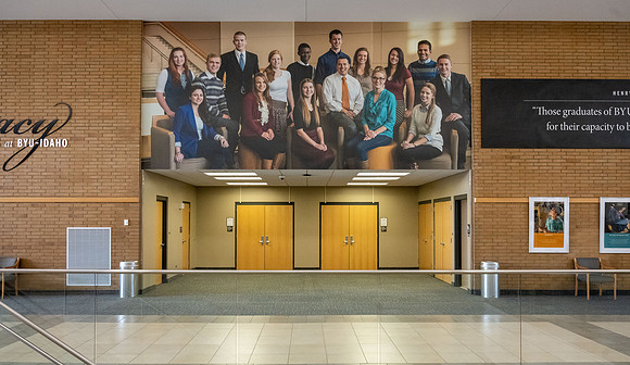 Legacy Hall in the Manwaring Center pays tribute to the Spirit of Ricks College and it's transition to become BYU-Idaho.
