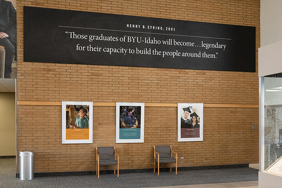 Legacy Hall in the Manwaring Center pays tribute to the Spirit of Ricks College and it's transition to become BYU-Idaho.