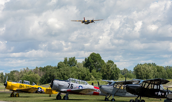 Legacy Flight Museum's old war planes put on an air show.