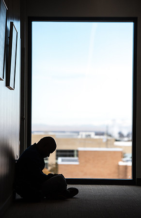 Students find places to study in the STC between classes.