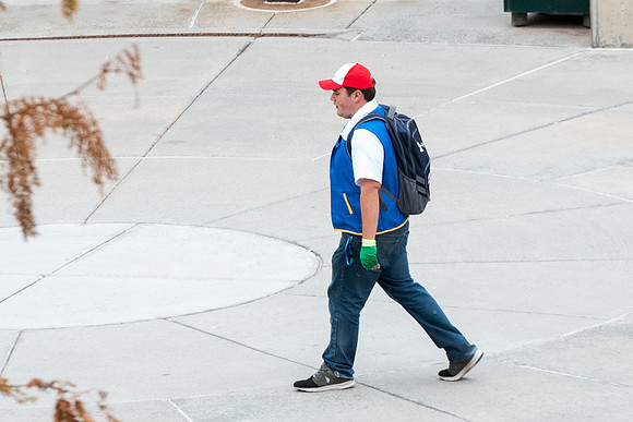 Students dress up costumes for Holloween on campus.