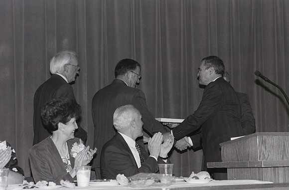 President Bennion presents exemplary faculty award