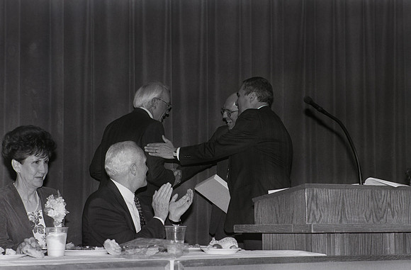 President Bennion presents exemplary faculty award