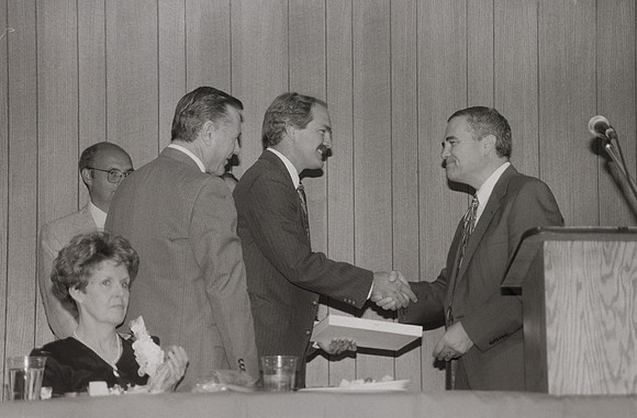 President Bennion presents exemplary faculty award
