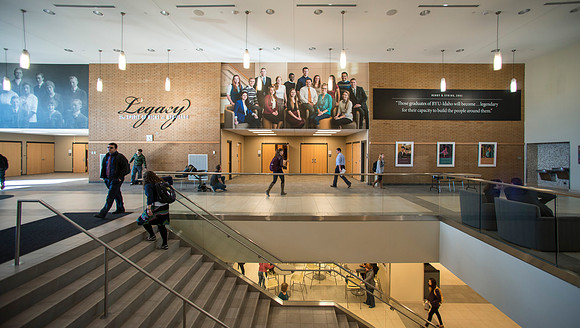 Legacy Hall in the Manwaring Center received some additional art work creating a lasting tribute to the ongoing Sprit of Ricks here at BYU-Idaho.  Two new show cases were added to Legacy Hall to pay t