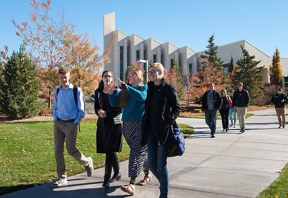 Students gather in the BYU-Idaho Center for a devotional with President Dallin Oaks.