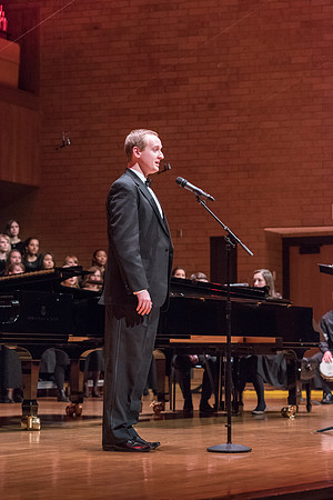 The Brigham Young University-Idaho choirs and ensembles perform in a concert together.